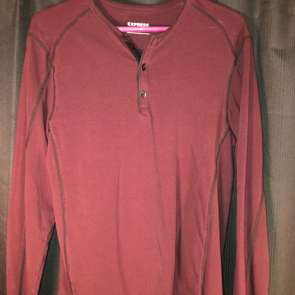 Express Quarter button long sleeve tee.